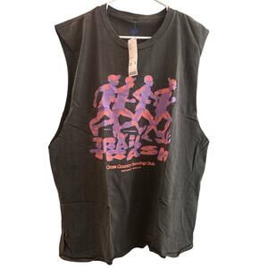Urban Outfitters Black Muscle Tee with Purple & Pink Graphic